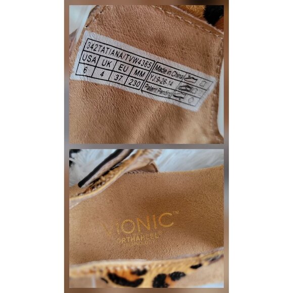 Vionic Tatiana Leopard Print Jeweled Thong Orthaheel Comfort Sandals SZ 6 - Picture 14 of 14